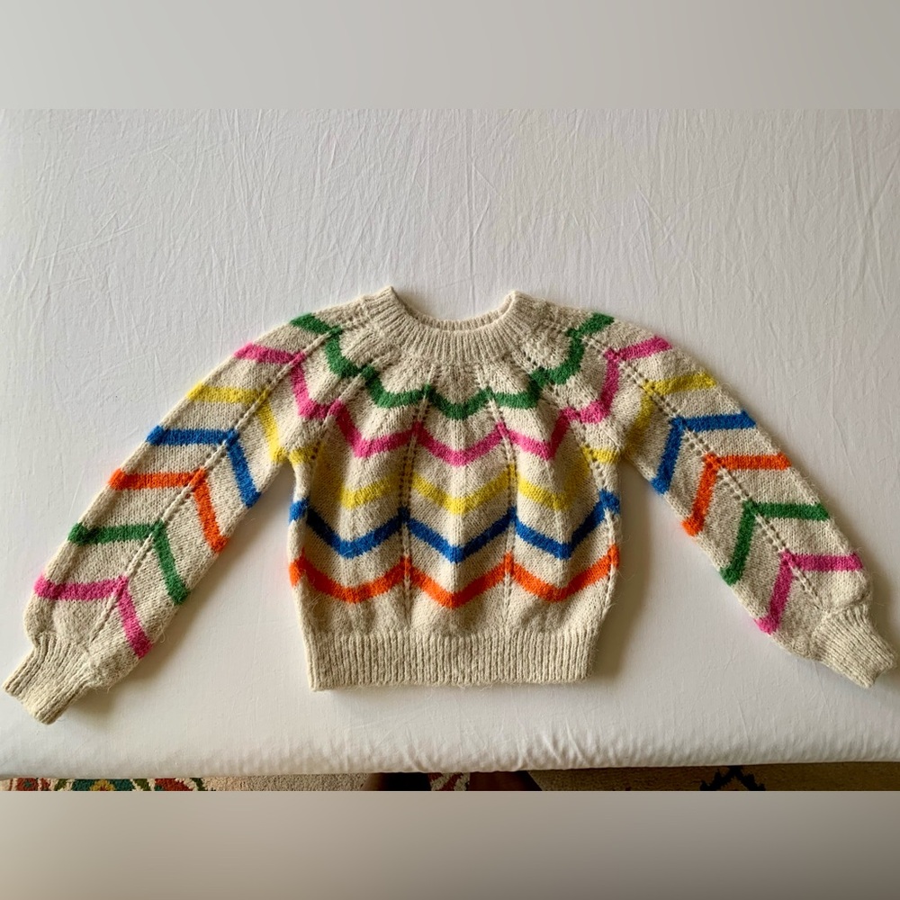 Fun Jumper
Ecru Marl Scallop Stripe, 2-3y